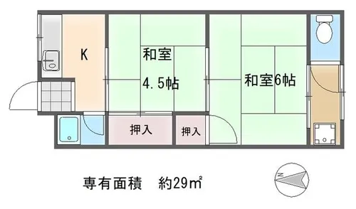 2DKの間取り画像