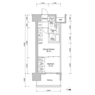 ザ・パークハビオ新栄【14階】の間取り