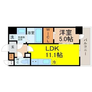 エスポワール黄金【6階】の間取り