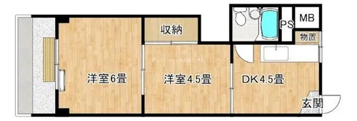 パレス住吉橋【106号室】の間取り