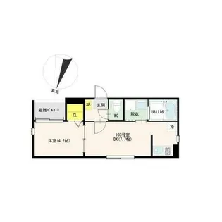 ハーモニーテラスひかり【1階】の間取り