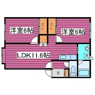 イーストビレッジ【102号室】の間取り