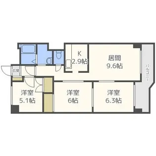 ビラ・サンライト第1【7階】の間取り