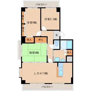 兵庫県尼崎市武庫之荘本町3丁目【マンション】の間取り