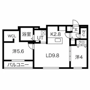 casaAT月寒中央【4階】の間取り