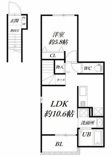 カーサルミエール【2階】の間取り