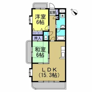 サンタスクエア東新【2階】の間取り