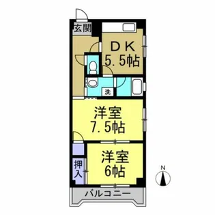 アクセスコートⅢ【4A号室】の間取り