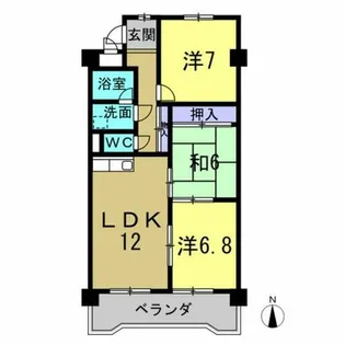 スカイガーデン兜山【4階】の間取り