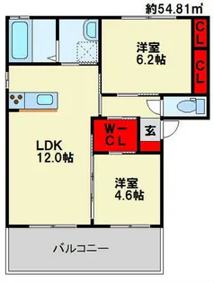 シャーメゾン谷町 A棟【202号室】の間取り