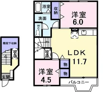 ブルーメ・バージェ【103号室】の間取り