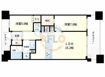 BELISTAタワー福島【19階】の間取り