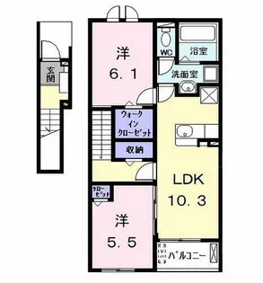 ヒカルサ名古屋港区大西Ⅰ【2階】の間取り