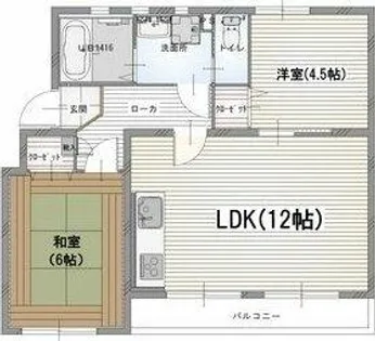 なるみグリーンコーポ【416号室】の間取り