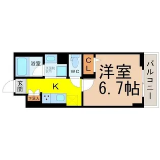 アスピラシオン尾頭橋【1階】の間取り