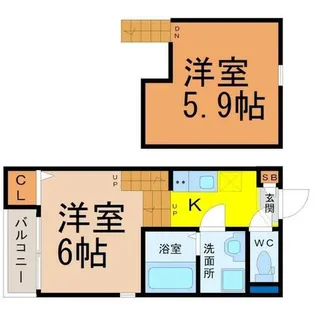 愛知県名古屋市東区百人町【アパート】の間取り