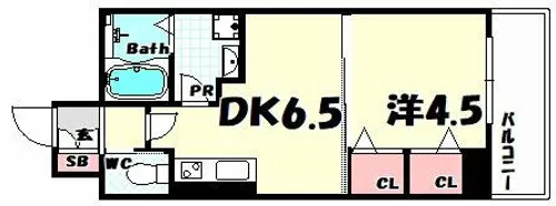 エステムコート三宮駅前2アデシオン【6階】の間取り