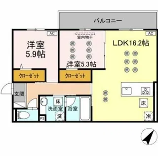 メゾンシュシュ【1階】の間取り
