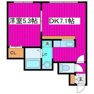 コートスプリングス元町【102号室】の間取り