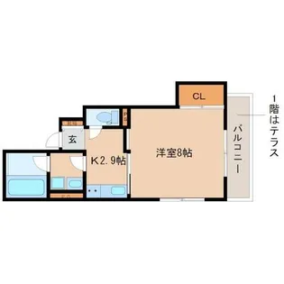 プレジール東難波【3階】の間取り