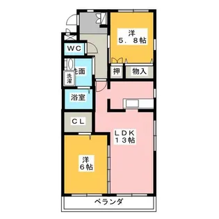 アンソレイユ【2階】の間取り