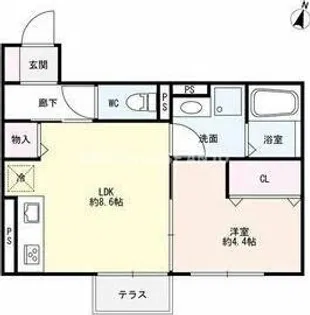 スカイコート【1階】の間取り