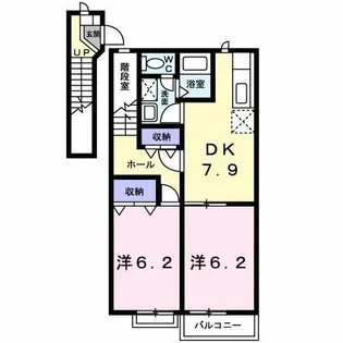ソレイユみのり【2階】の間取り