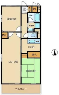 プラマー2番館【6階】の間取り