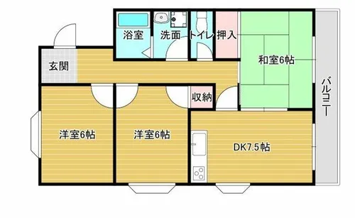 メゾンベルエール【2階】の間取り