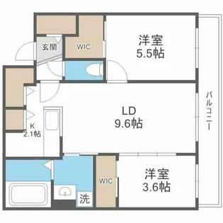 AORIO北大前【201号室】の間取り