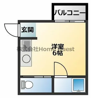 ハイツ菱屋【1A号室】の間取り
