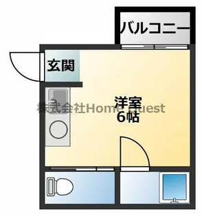 ハイツ菱屋【1A号室】の間取り