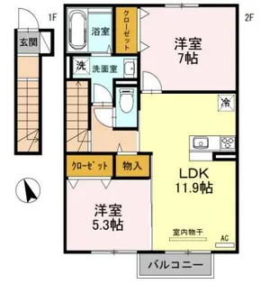estasia A棟【2階】の間取り