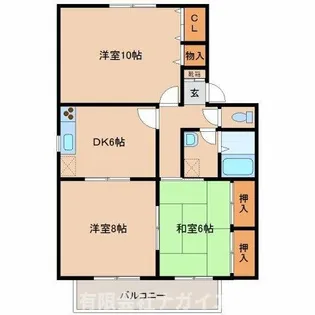 メゾンコスモスⅠ番館【202号室】の間取り