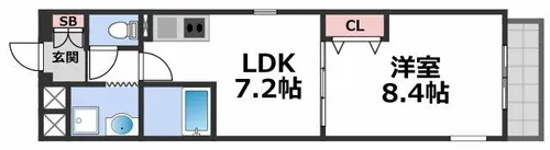 クレセール今里【2階】の間取り
