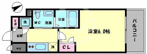 エスリード福島シティグランツ【8階】の間取り