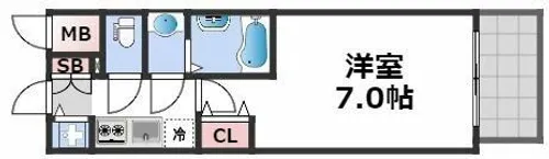 エスリードレジデンス大阪難波【4階】の間取り