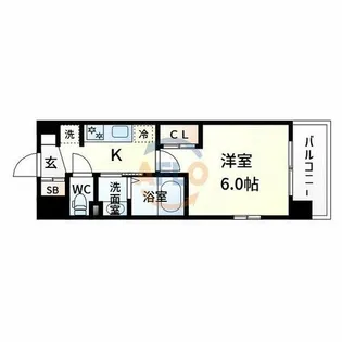 Luxe東三国west【6階】の間取り