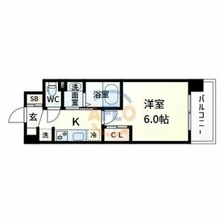 Luxe東三国west【9階】の間取り