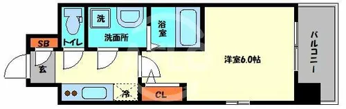 エスリード弁天町ポートヴィラ【2階】の間取り