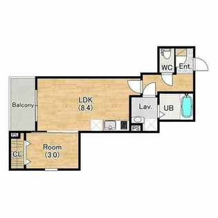 ジーメゾン名古屋小田井リュソー【2階】の間取り