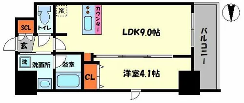 gm難波ウエストD.C.【14階】の間取り