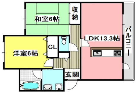 プレミールコート青葉丘【402号室】の間取り