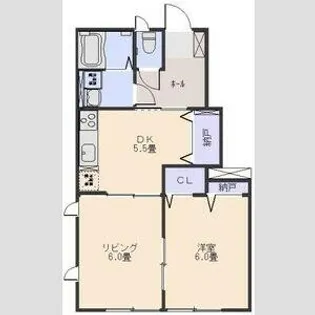 グレーシア中郷B【102号室】の間取り