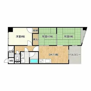 フリーディオ富田林【2階】の間取り