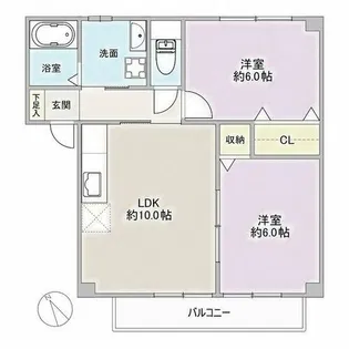 コンフォート西河原【202号室】の間取り