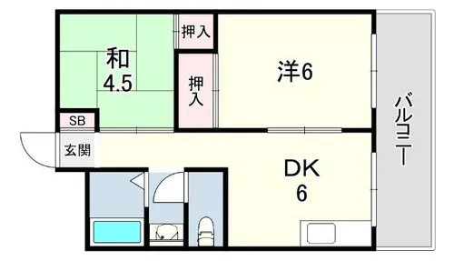 六甲道レクラン【2階】の間取り
