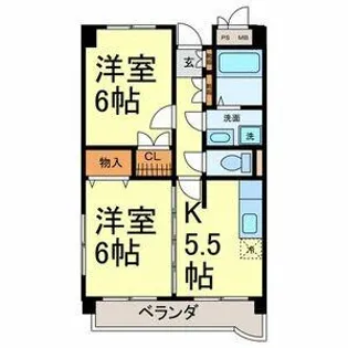 ヴァンコーポ大赤見【2階】の間取り