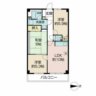 グレーシア大西【3階】の間取り
