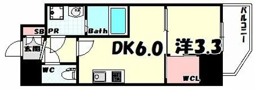 セレニテ神戸元町クレア【6階】の間取り